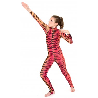 Elsa Red/Orange Tiger Catsuit