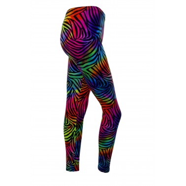 Footless Tights Lycra Multi Coloured Print