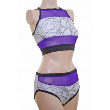 POLE DYNAMIX SWIRL/MESH CROPTOP&NIX (#t12a/p9a)