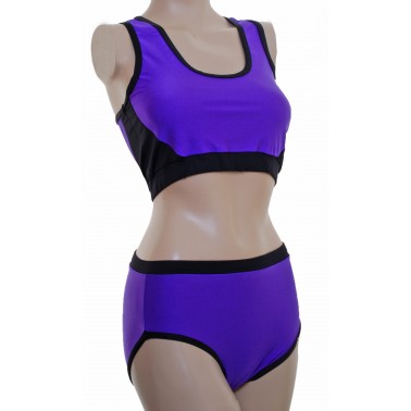 POLE DYNAMIX PURPLE LYCRA/BLACK BINDING- t8a/p6a