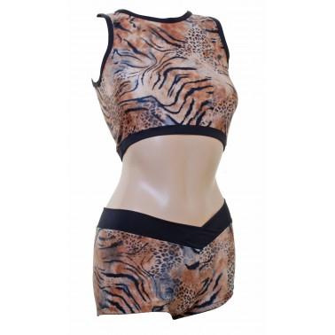 POLE DYNAMIX SAFARI SET CROPTOP&HOTPANTS (#t1j/p2j)