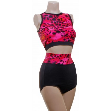 POLE DYNAMIX PINK SNOWCAT SET CROPTOP&NIX (#T1a/P3a3)