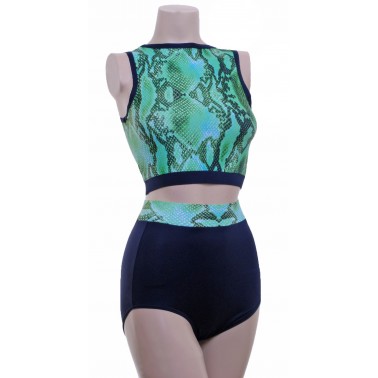 POLE DYNAMIX GREEN SNAKE SET Crop Top Top&Nix - (T1b/P3b2)