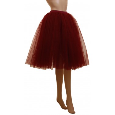 Romantic Skirt 3 Layers Wine Tutu Net