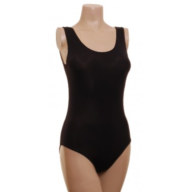 Nicola Sleeveless Dance Leotard Matt Black Lycra