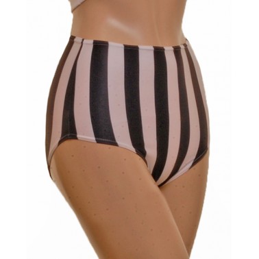 Dance Knickers High Waist Black/White Stripe Lycra (Nix)