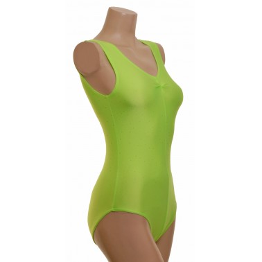 Angela Sleeveless Dance Leotard Flo Green Lycra