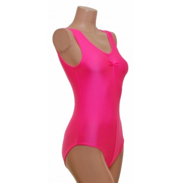 Angela Sleeveless Dance Leotard Flo Pink Lycra