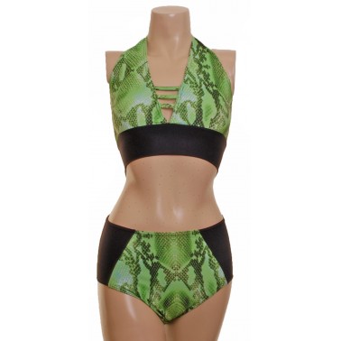 POLE DYNAMIX GREEN SNAKE HALTER NECK SET