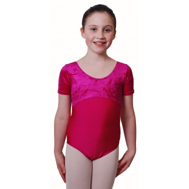 Simone Short Sleeve Dance Leotard Velvet/Lycra