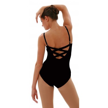 BD101 Capezio Camisole Leotard with Criss Cross Straps in Bodisilk