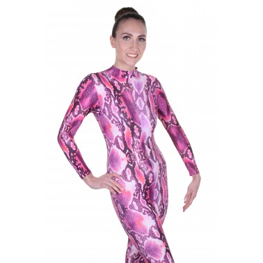 Elsa Pink Snake Print Catsuit