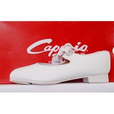 925 White Capezio Low Heel PU Tap Dance Shoes