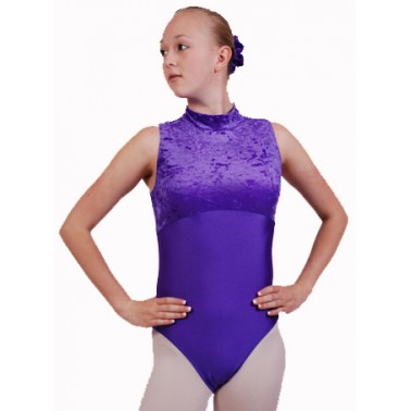 Polly Sleeveless Polo Dance Leotard Velvet/Lycra