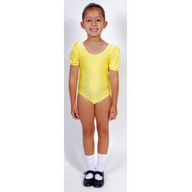 Jolie Short Puff Sleeve Dance Leotard Lycra
