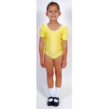 Jolie Short Puff Sleeve Dance Leotard Lycra