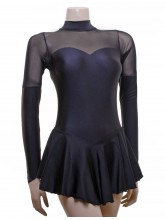 Skater Dress Black Lycra/Black Mesh S096i (DD-SKATER-BLACK LYCRA/MESHCOPY)