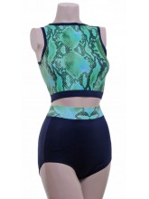 POLE DYNAMIX GREEN SNAKE SET Crop Top Top&Nix - (T1b/P3b2) (DD-POLE DYNAMIX GREEN SNAKE SET)