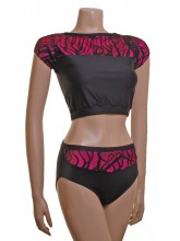 POLE DYNAMIX BLACK MERYL/TOFFEE PINK LYCRA OVERLAID WITH CONTOUR LACE (POLE DYNAMIX BLACK MERYLLACETOFFEE PINKOCOPYCOPY)