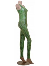 Gemma Footless Green Snake Print Catsuit (SHOW-GEMMA- GREEN SNAKECOPY)