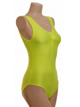 Angela Sleeveless Dance Leotard Flo Yellow Lycra (DD-ANGVCOPY)