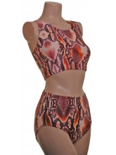 POLE DYNAMIX BROWN SNAKE SET MUSCLE BACK CROPTOP/HIGH WAIST NIX (DD-POLE DYNAMIX LYCRA CROPTOPHIGHWAISTNIXCOPYCOPYCOPY)