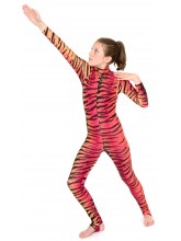 Elsa Red/Orange Tiger Catsuit (SHOW-ELSA-RED/ORANGE TIGER)