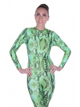 Elsa Green Snake Print Catsuit (SHOW-ELSA- GREEN SNAKE)