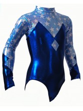 Diamond Long Sleeve Gym Leotards - (#020a) (OLYM-DIAMOND-1008)