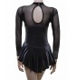 Skater Dress Black smooth Velvet & Mesh S109a