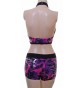 POLE DYNAMIX PURPLE/PINK SILVER METALIC HALTER NECK CROPTOP&NIX (#t4a/p2b)