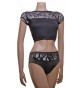 POLE DYNAMIX BLACK MERYL/SILVER LYCRA OVERLAID WITH CONTOUR LACE