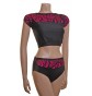 POLE DYNAMIX BLACK MERYL/TOFFEE PINK LYCRA OVERLAID WITH CONTOUR LACE