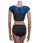 POLE DYNAMIX BLACK MERYL/KINGFISHER LYCRA OVERLAID WITH CONTOUR LACE