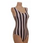 Nicola Sleeveless Dance Leotard Lycra Black/White Stripe