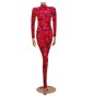 Elsa Red Pink Snowcat Catsuit -