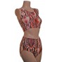 POLE DYNAMIX BROWN SNAKE SET MUSCLE BACK CROPTOP/HIGH WAIST NIX