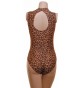 Polly Sleeveless Polo Dance Leotard Leopard Print