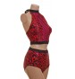 POLE DYNAMIX RED LEOPARD PRINT LINED SET