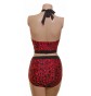 POLE DYNAMIX RED LEOPARD PRINT LINED SET