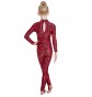 Elsa Red Leopard Print Catsuit