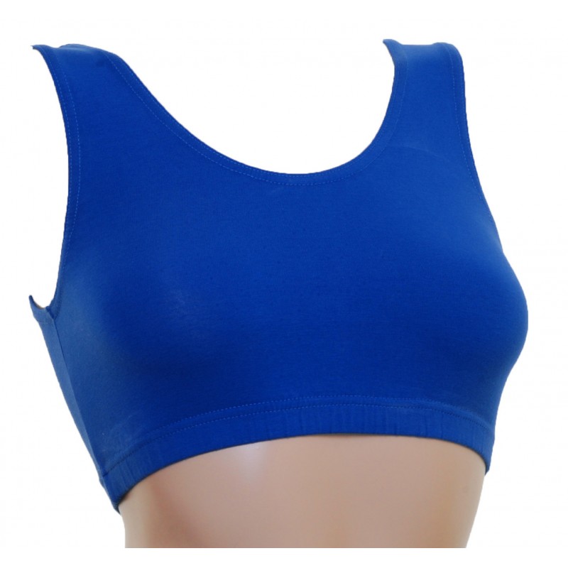 Crop Top Muscle Back Cotton Plain Front