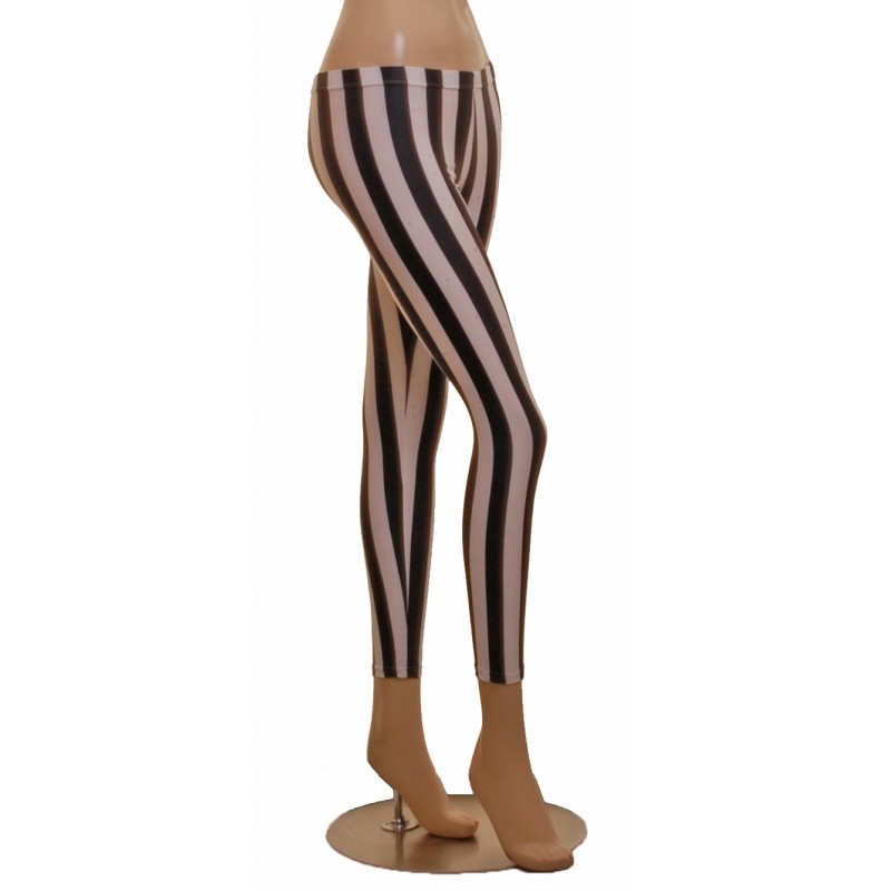 Black and white vertical striped tights clearance