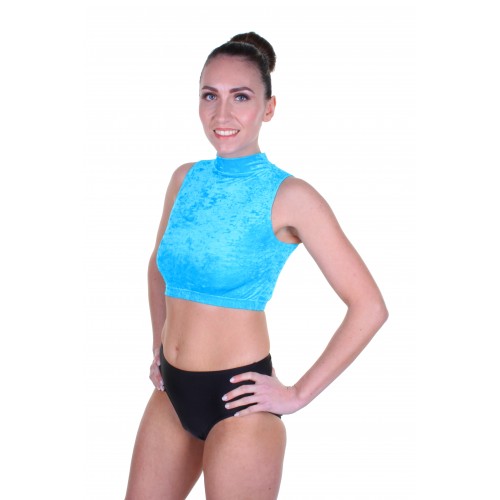 blue dance crop top